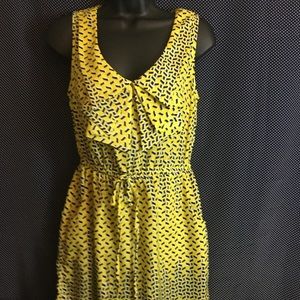 Yellow and blue sleeveless dress